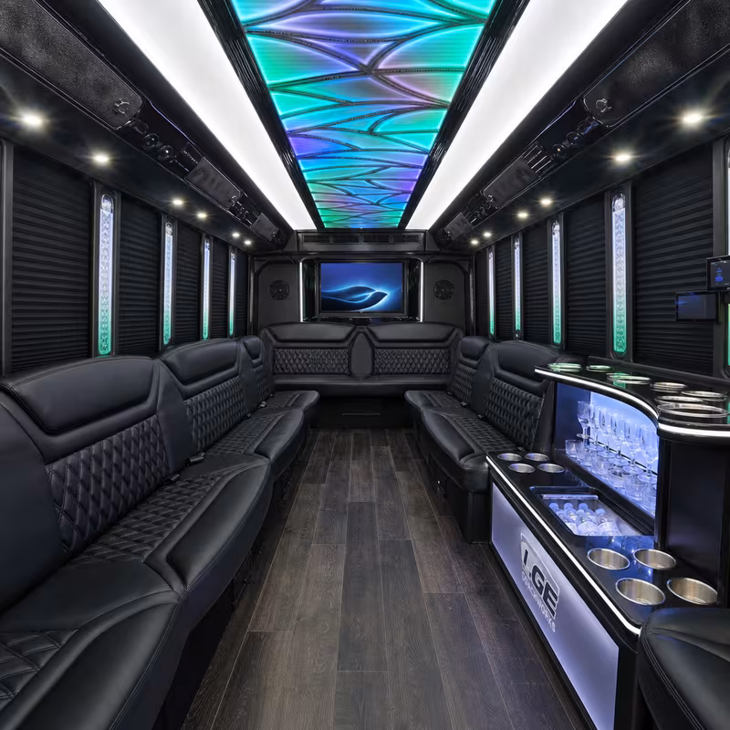 20 Passenger Party Bus Interior