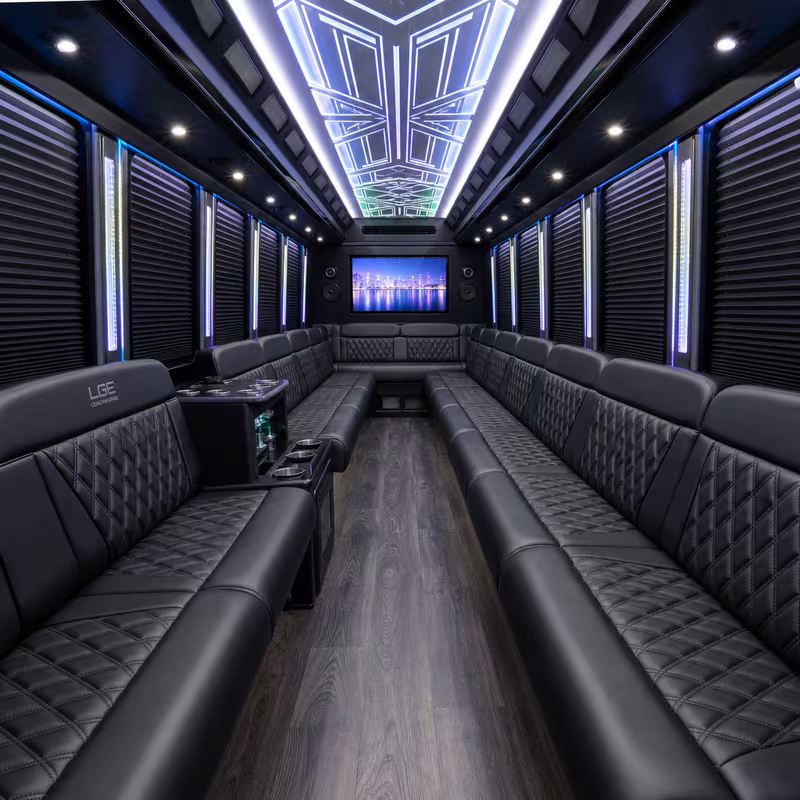 25 Passenger Party Bus Interior
