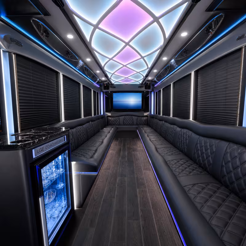 25 Passenger Party Bus Interior