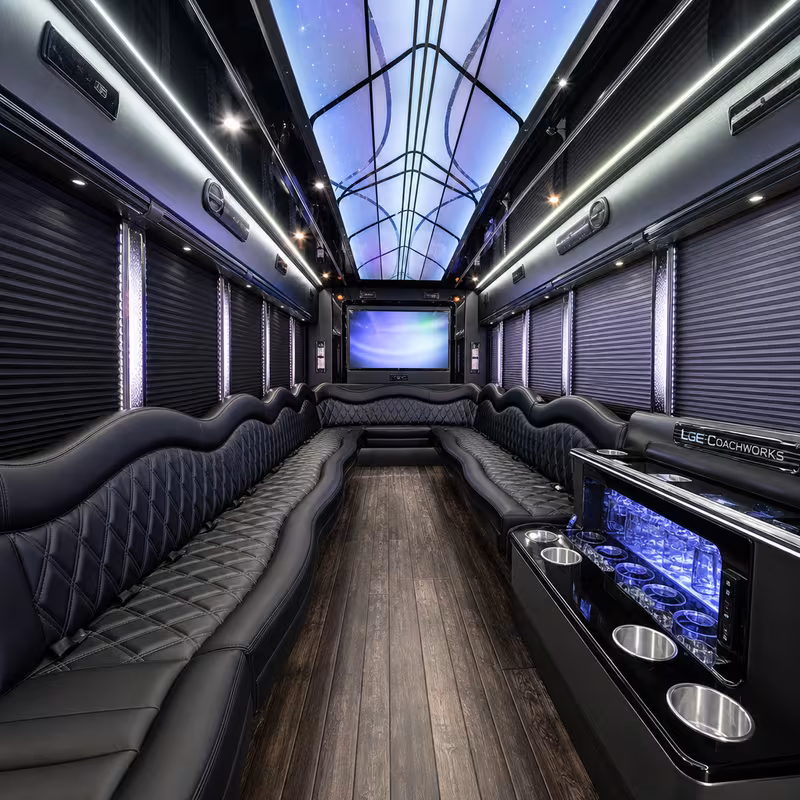 30 Passenger Party Bus Interior
