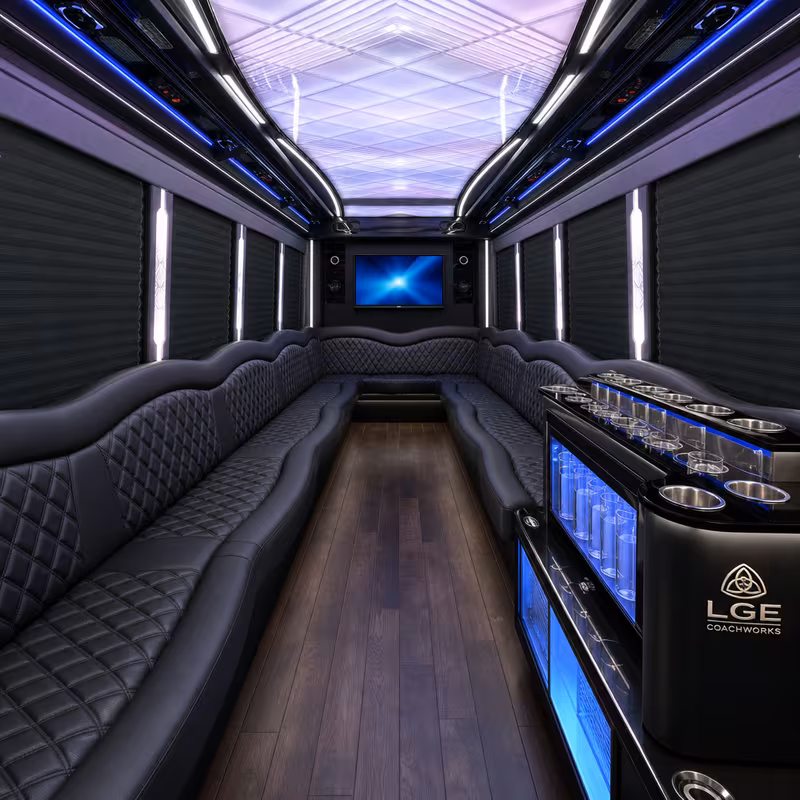 40 Passenger Party Bus Interior