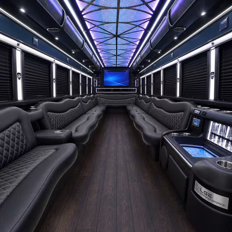 40 Passenger Party Bus Interior