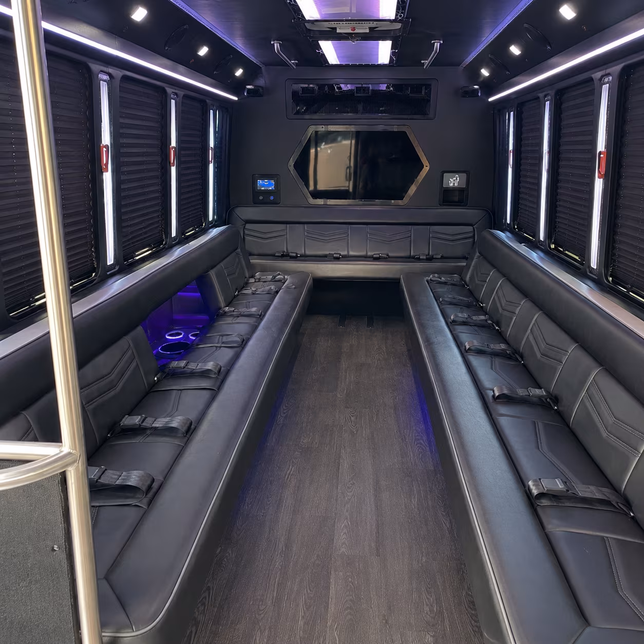 Pasadena Private Event Transportation party bus interior
