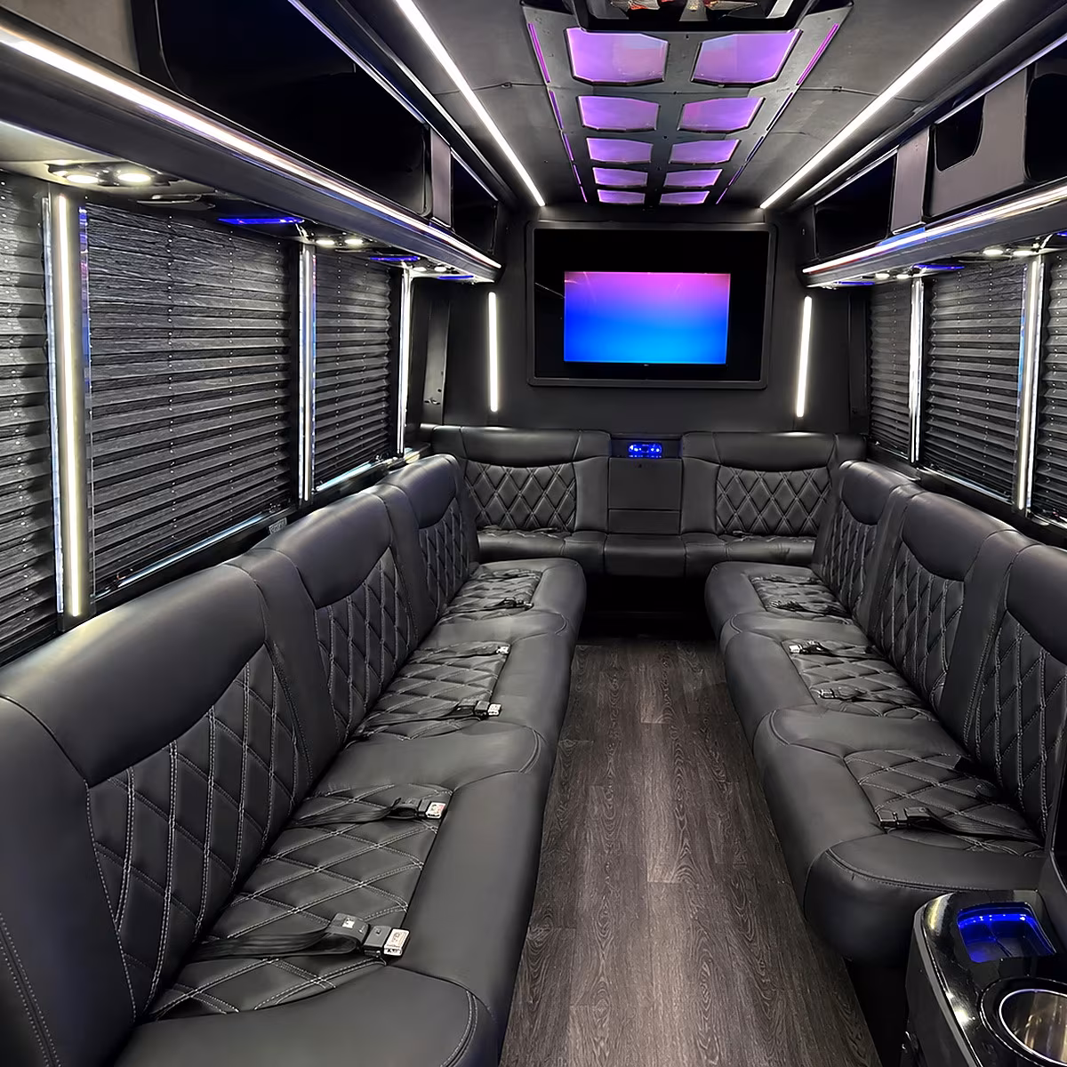 Pasadena Prom & Homecoming Transportation party bus interior