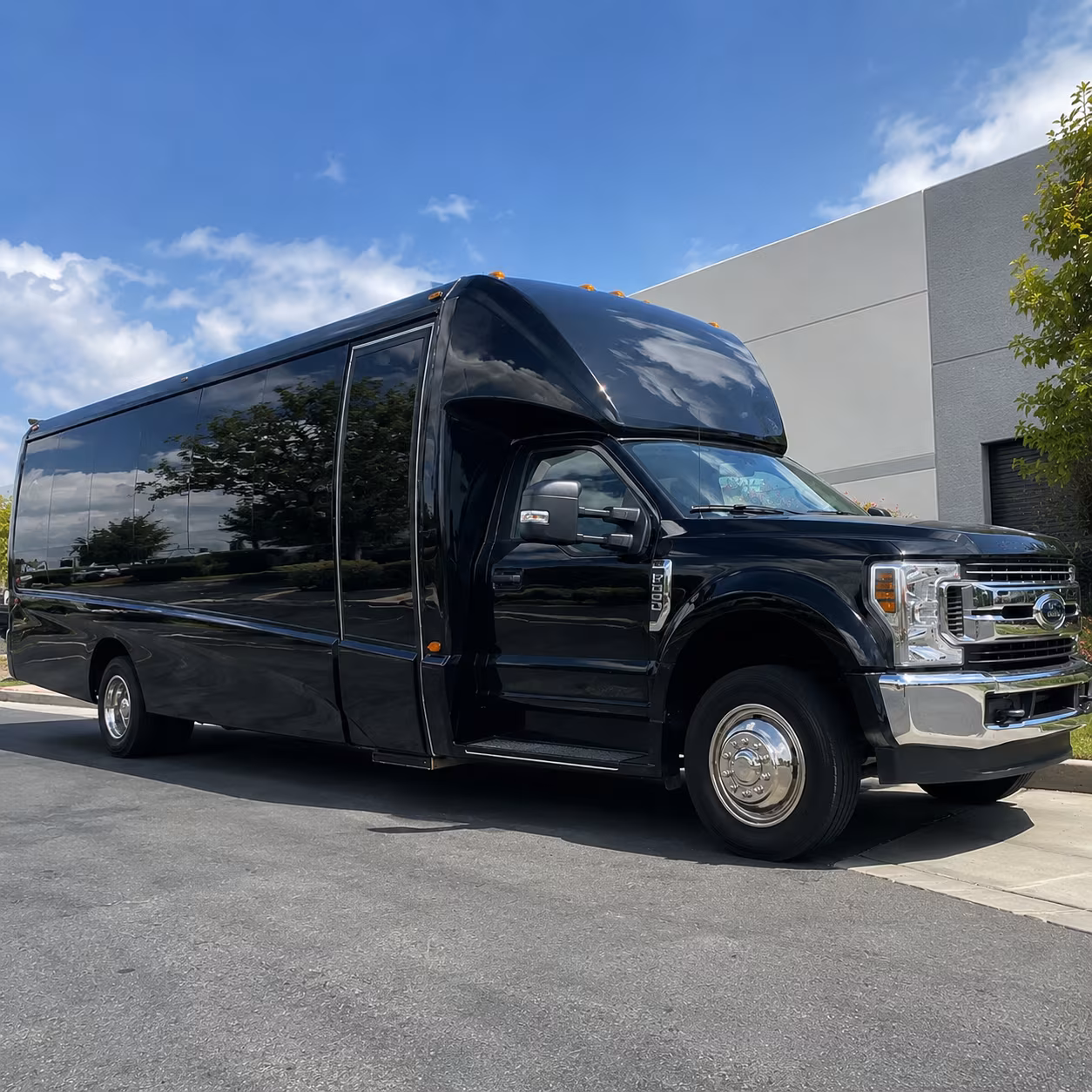 Pasadena School Event Transportation party bus exterior