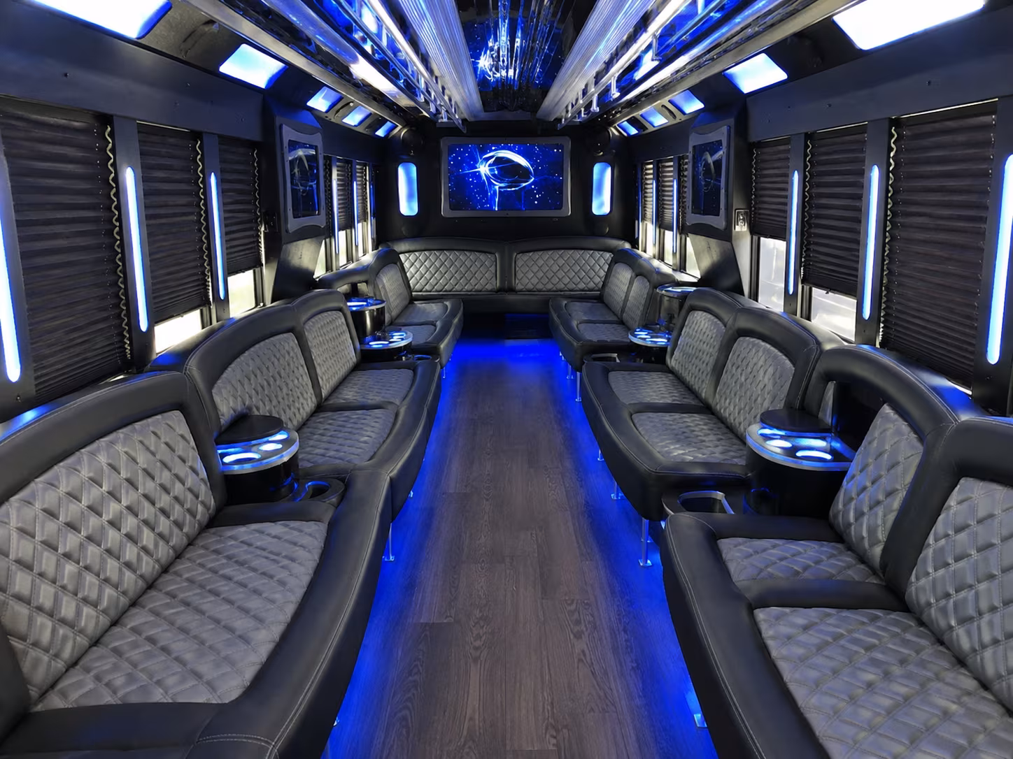 Pasadena Wedding Transportation party bus exterior