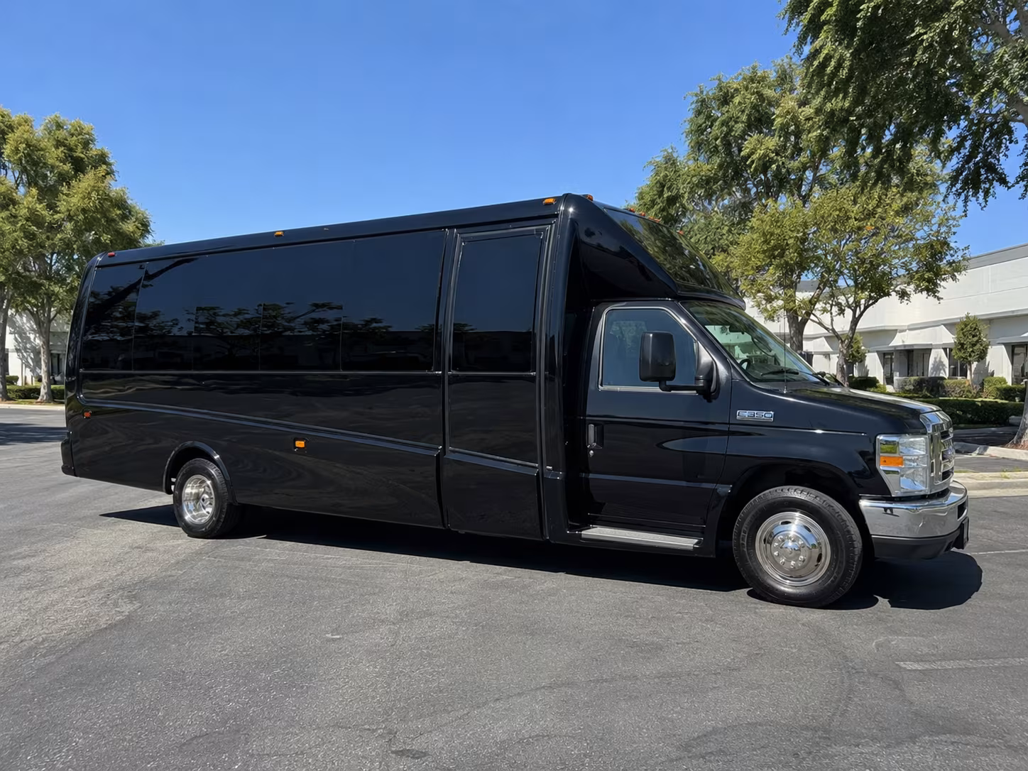 Pasadena Wedding Transportation party bus exterior