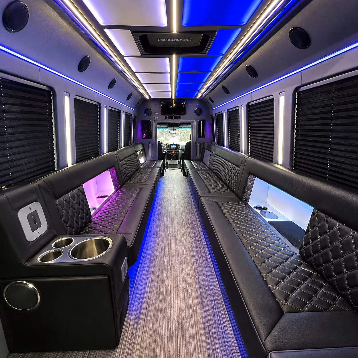 Pasadena Winery Tour & Pub Crawl Transportation party bus interior