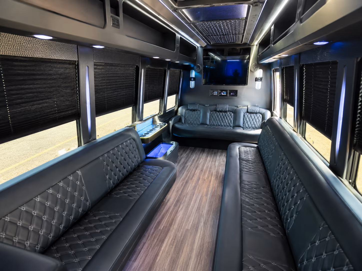 Pasadena Winery Tour & Pub Crawl Transportation party bus interior